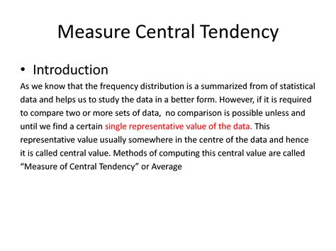 SOLUTION: Measure of central tendency lecture 1 basic and formulas - Studypool