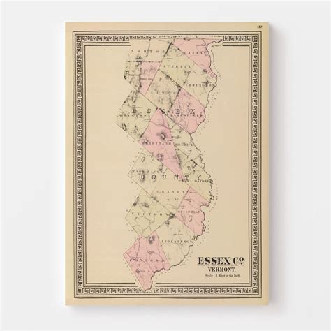 Vintage Map of Essex County, Vermont 1876 by Ted's Vintage Art