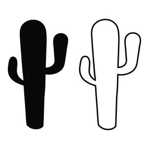 Basic Cactus with Outline SVG, Cactus Bundle SVG Instant Download ...