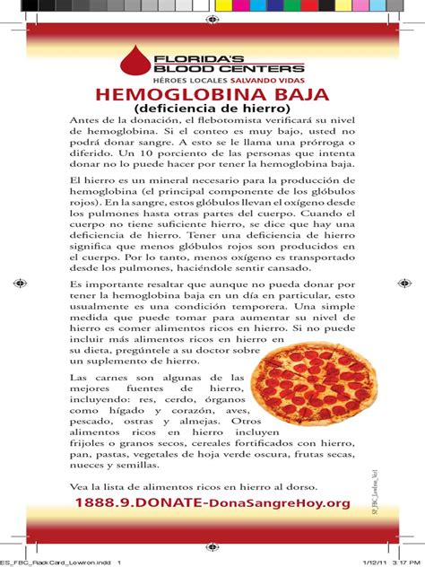 Hemoglobina Baja | PDF | Sangre | Hemoglobina