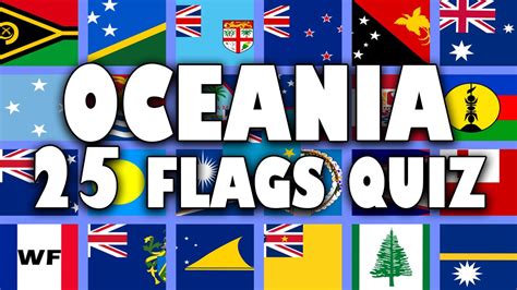 Oceania Flags Quiz - 25 Flags Easy to Hard - Algodoo - YouTube