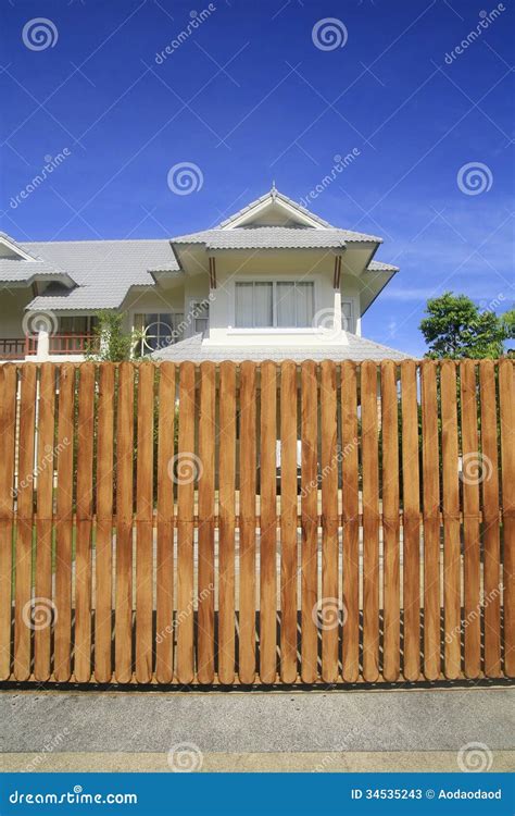 Wooden house fence stock image. Image of dwelling, landscaping - 34535243