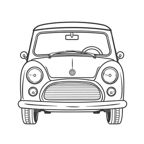 Sketch Of A Classic Mini Cooper Outline Drawing Vector, Wing Drawing ...