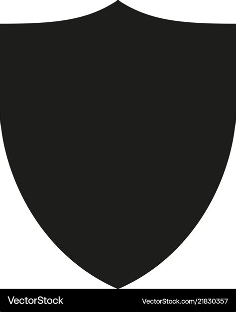 Black and white simple shield silhouette Vector Image