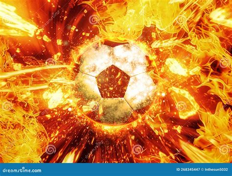 3d Illustration of a Soccer Ball Exploding and Burning Stock Illustration - Illustration of kick ...