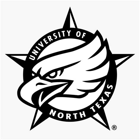 Unt Mean Green Logo Black And White - University Of North Texas Old ...