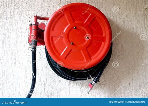 Fire Extinguisher Hose Reels Stock Photo - Image of lock, pressure: 214062024