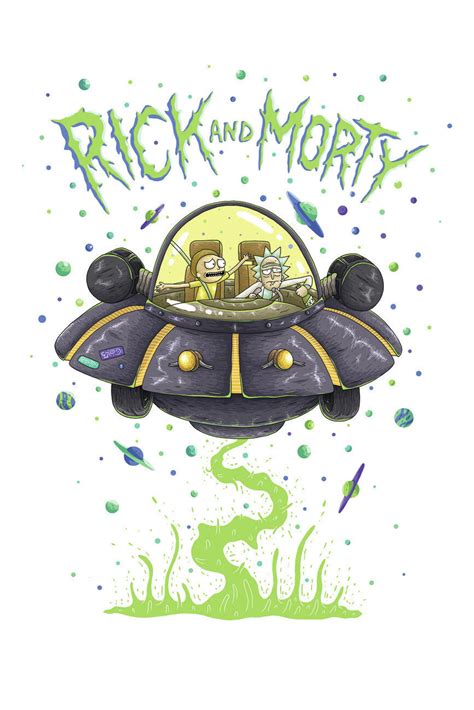 Wall Art Print Rick and Morty - Spaceship | Gifts & Merchandise ...