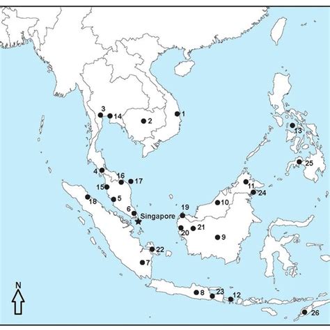 Map of Southeast Asia showing the approximate location of the new... | Download Scientific Diagram