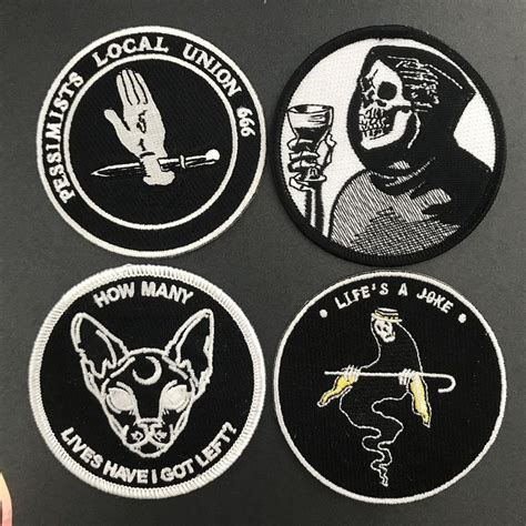 3” iron on patches. Check the patch section of our site for more. # ...