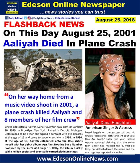 Edeson Online Newspaper: On This Day August 25, 2001 Aaliyah Died In Plane Crash