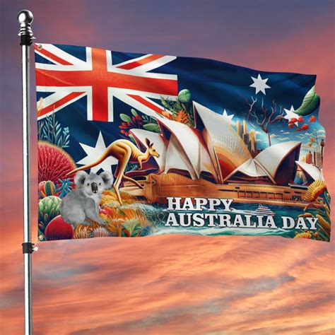 Happy Australia Day, Australian Flag TPT1518GF - Flagwix