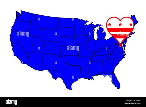 Washington DC district outline and icon inset set into a map of The ...