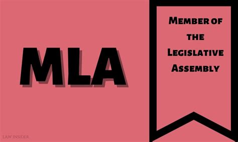 Who is the Member of the Legislative Assembly (MLA)? - Law Insider India