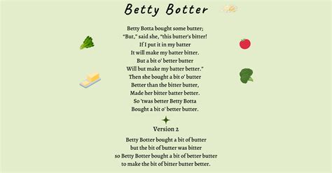 Betty Botter Printable Lyrics, Origins, and Video