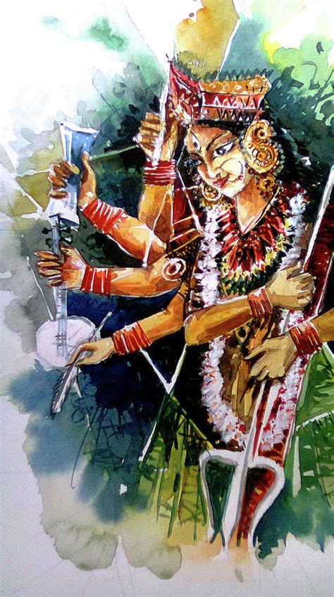 Goddess Durga Painting by Debapriya Ghosh