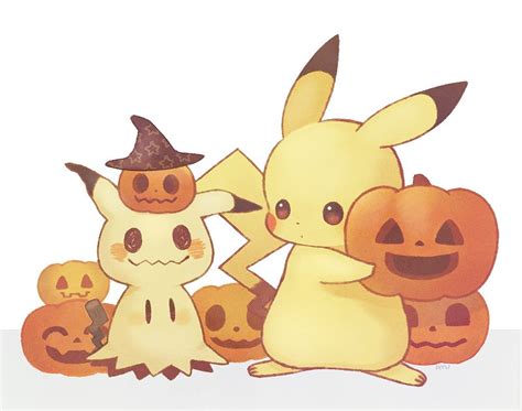 Pikachu and Mimikyu Pokemon Halloween, Halloween Halloween, Halloween Pumpkins, Rayquaza Pokemon ...