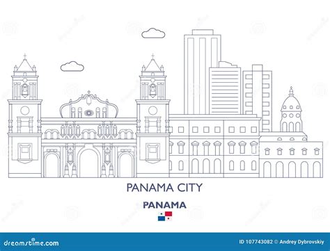 Panama City Skyline, Panama Stock Vector - Illustration of landmark ...