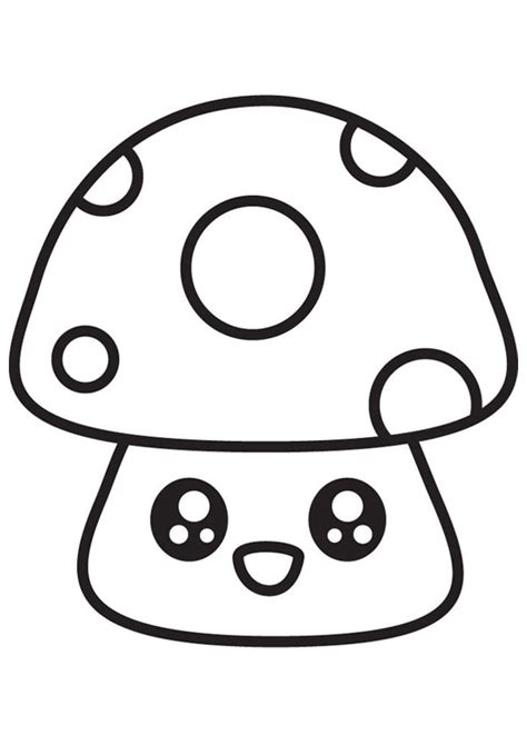 Coloring Pages | Cute Mushroom Coloring Page