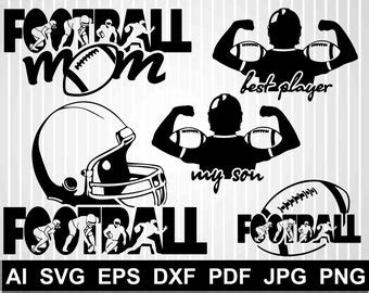 Football mom svg cuts file for cricut Football Silhouette | Etsy