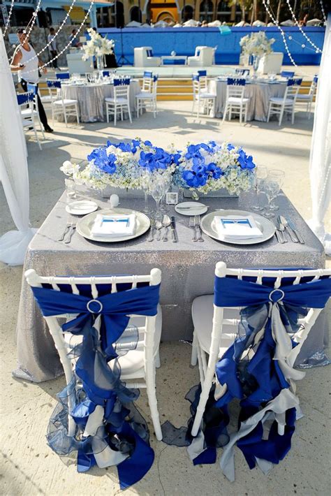 Royal Blue And Silver Wedding Centerpieces