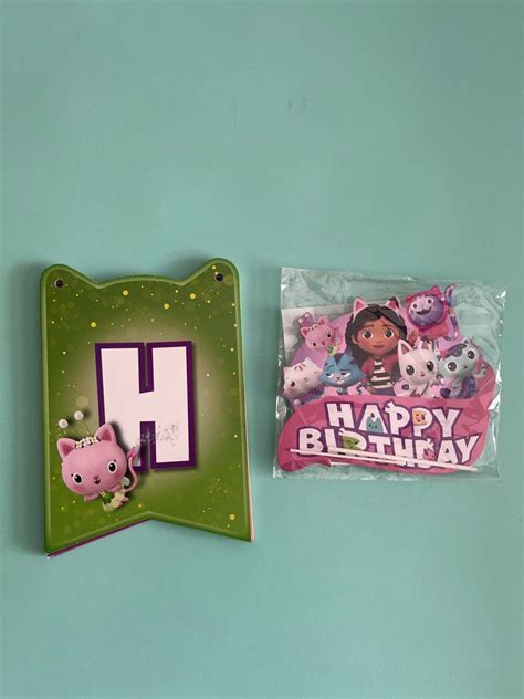 Gabby cake topper and Happy Birthday banner, Hobbies & Toys, Stationery & Craft, Occasions ...