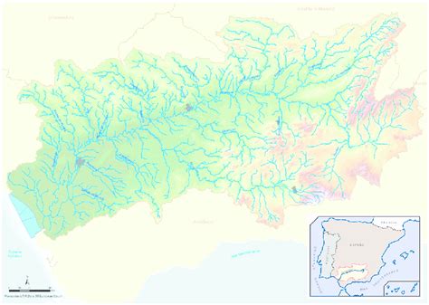 Guadalquivir River Basin map. (Source: Adapted from the Guadalquivir... | Download Scientific ...