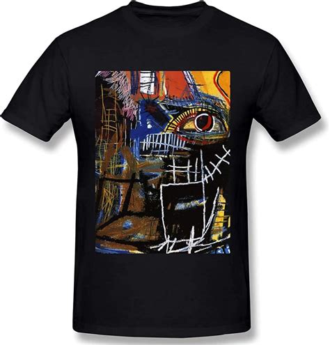 Jean-Michel Basquiat Creative Men's Basic Short Sleeve T-Shirt Colorful Print Graphic tee Shirts ...