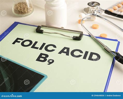 Folic Acid or Vitamin B9 is Shown Using the Text and Photo of Pills Stock Photo - Image of ...