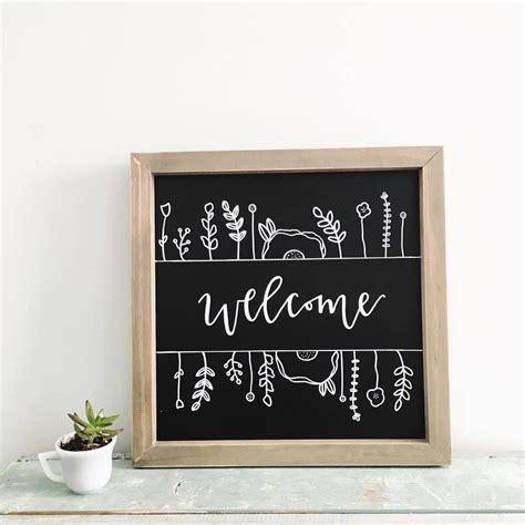 FLORAL CHALKBOARD WELCOME SIGN — mantequillaco in 2020 | Chalkboard ...