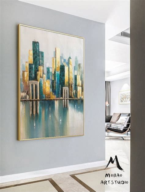 New York City Painting New York Abstract Painting Large Wall - Etsy