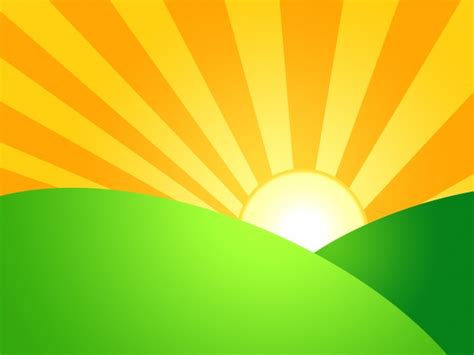 Sunrise Over Green Hills Free Stock Photo - Public Domain Pictures