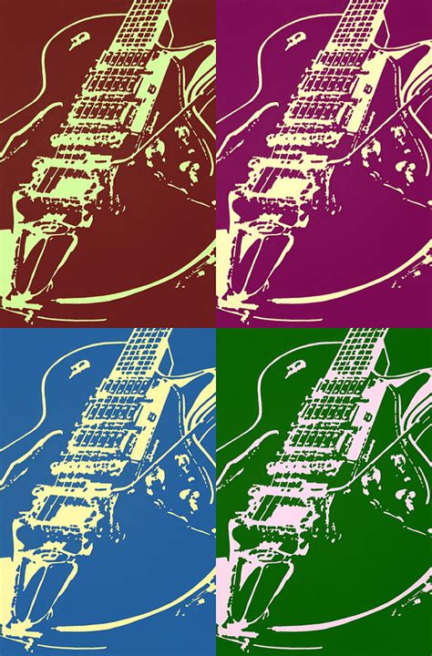 Gibson Guitar Pop Art Version Painting by Artista Fratta | Pixels