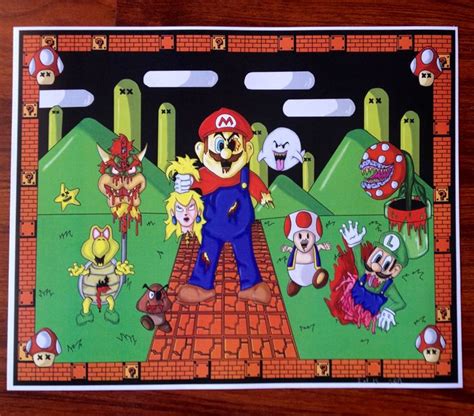 Super Mario Zombie Art Print Limited Edition by CryptRottedBones, $12.00 | Zombie art, Art, Art ...