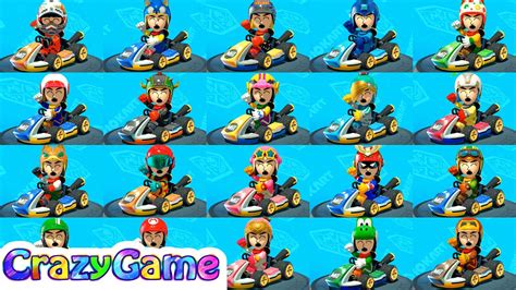 Mario Kart 8 Deluxe All Mii Costume Characters Gameplay (マリオカート8 デラックス) - YouTube