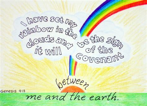 Scripture Art Rainbow Inspirational Bible Verse by LindaRobbsArt