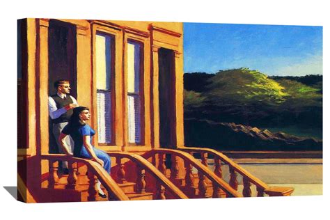 Edward Hopper Painting Art Print Sunlight On Brownstones Canvas Art Framed Wall Art - Walmart.com