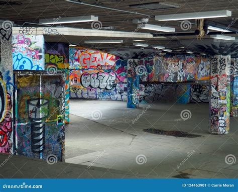 Graffiti Covered Skate Park in London Editorial Photo - Image of streetart, unitedkingdom: 124463901