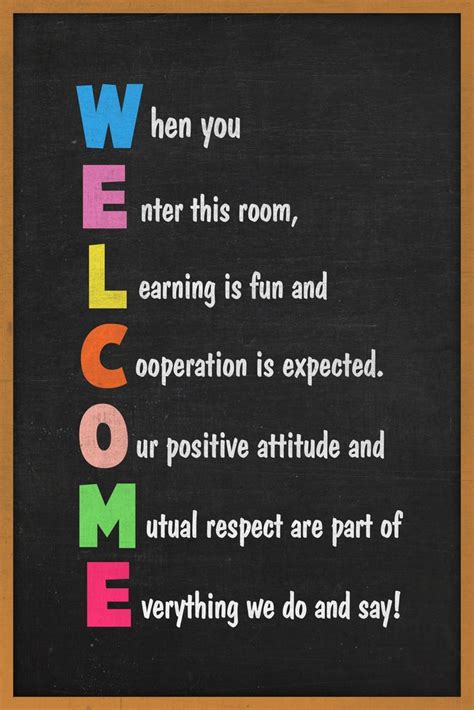 Welcome Classroom Sign Educational Cool Wall Decor Art Print Poster ...