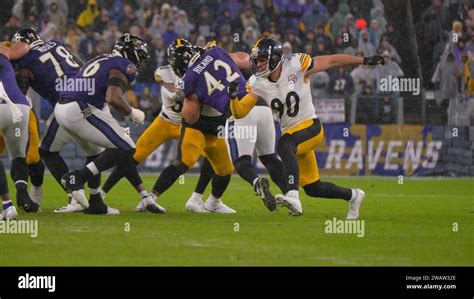 JAN 06, 2024: T.J. Watt #90 during the Pittsburgh Steelers vs Baltimore ...