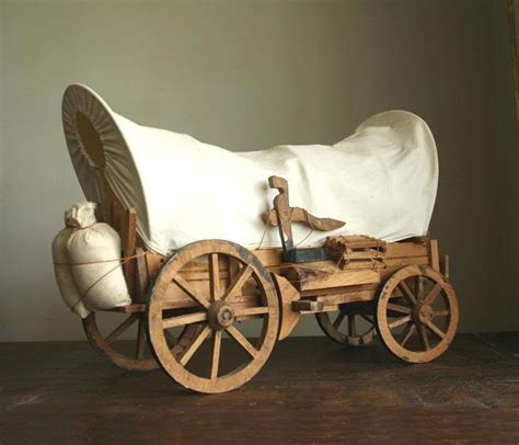 Covered Wagon handcrafted wood vintage model