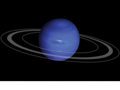 view of a neptune with its rings image of rings was created by science | Neptune planet, Planets ...