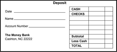 deposit slip template image 2 - Word Templates pro