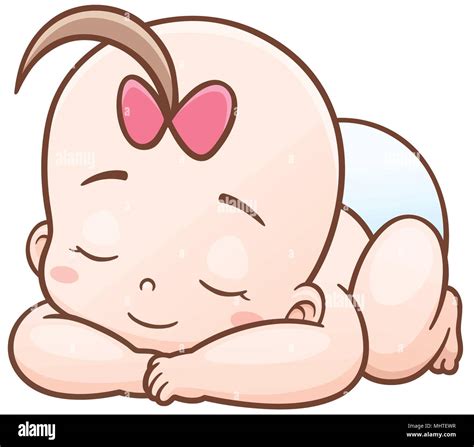 Vector Illustration of Cartoon Baby sleeping Stock Vector Image & Art - Alamy