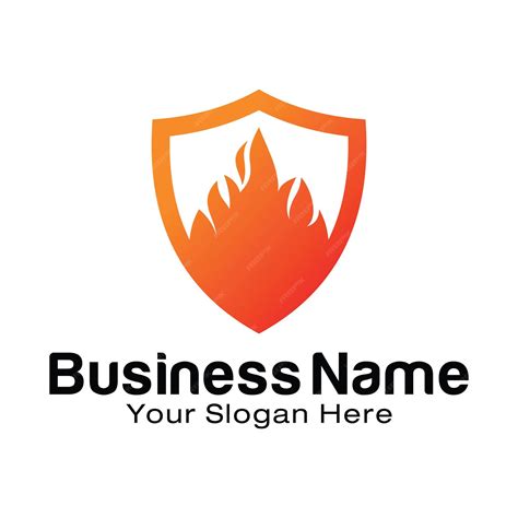 Premium Vector | Fire shield logo design template