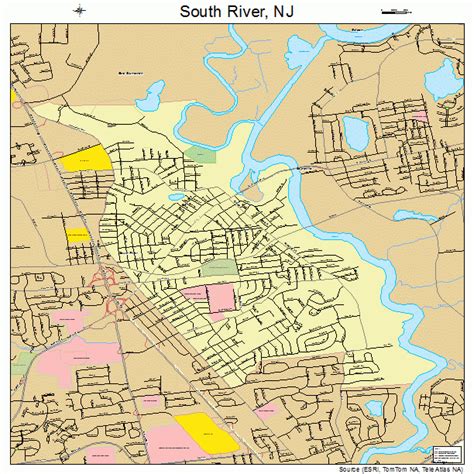 South River New Jersey Street Map 3469420