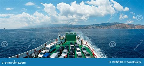 Messina Strait from Ferry, Sicily, Italy Editorial Image - Image of boat, italy: 118229395