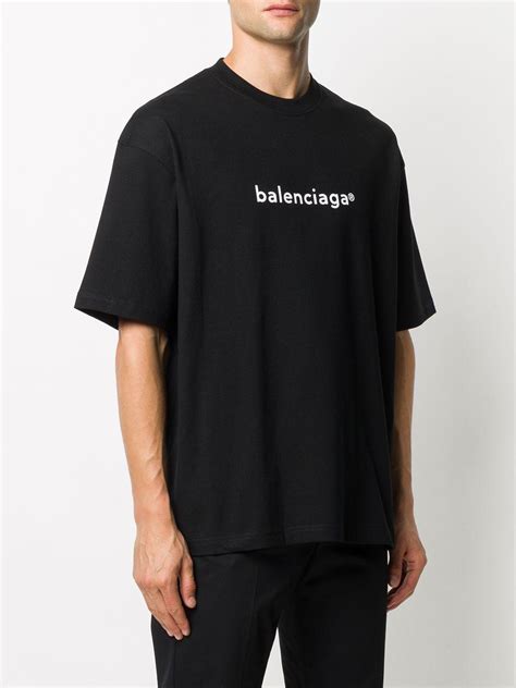 Balenciaga Cotton Logo-print T-shirt in Black for Men - Lyst