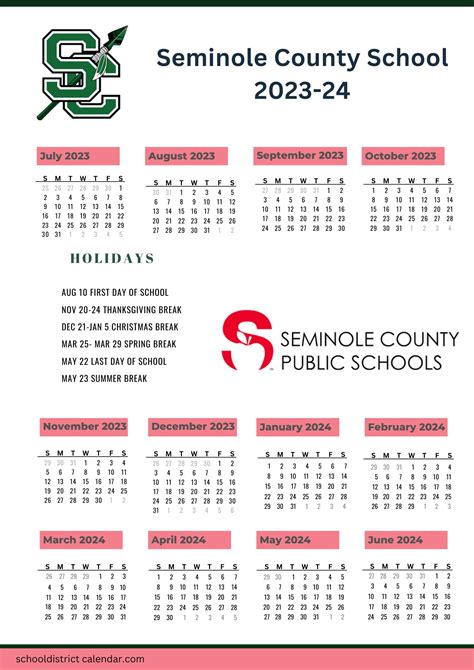 Seminole County Schools Calendar Holidays 2023-2024