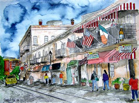 Savannah Georgia River Street Painting by Derek Mccrea